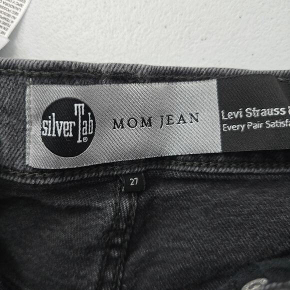 Levi's silver tab womens mom jean gray/black denim 27x27 6163 - Picture 9 of 12